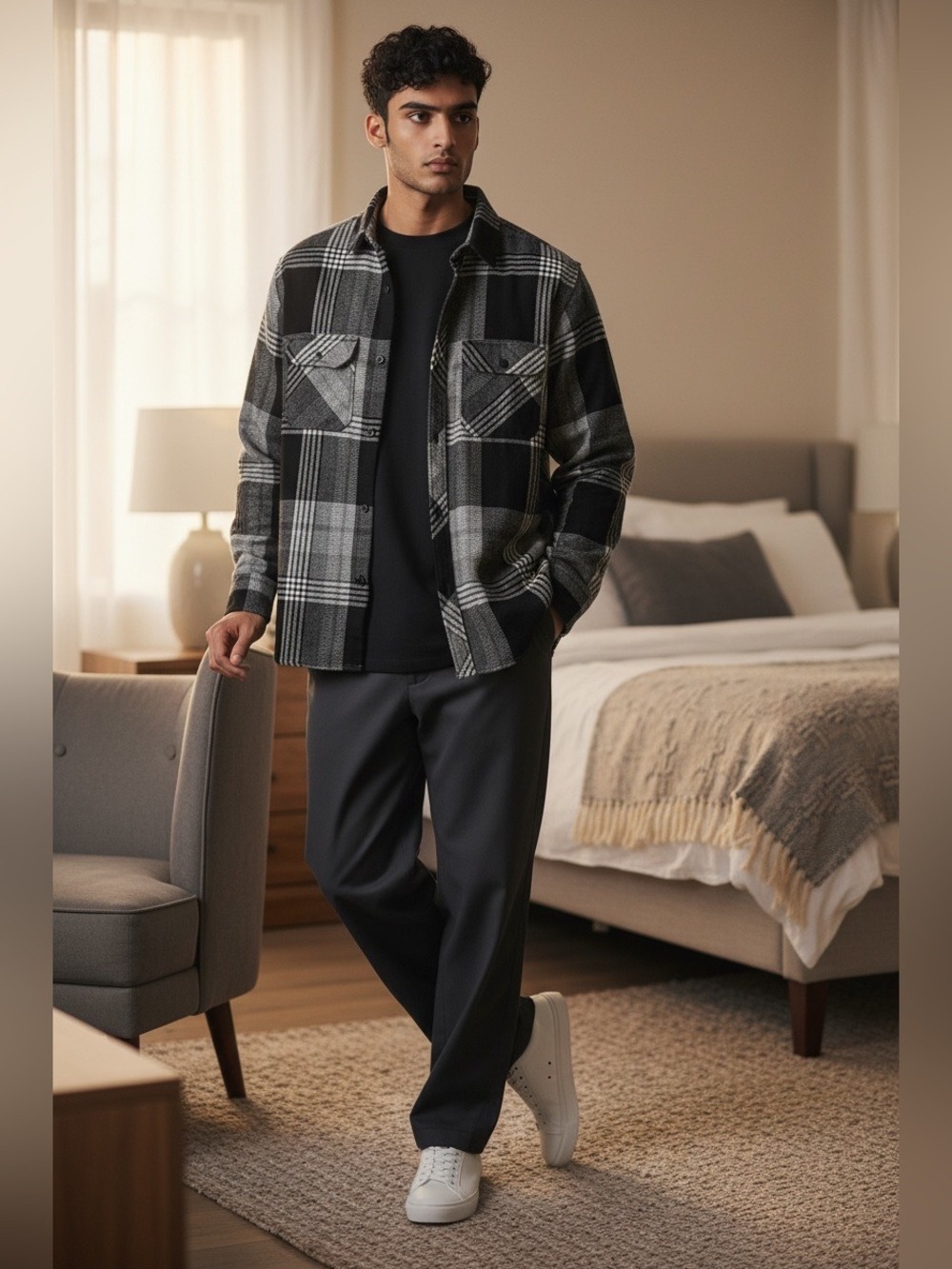The Hundreds NWT Nano Coat Black & Gray Cotton Snap Front Plain Shirt Jacket M